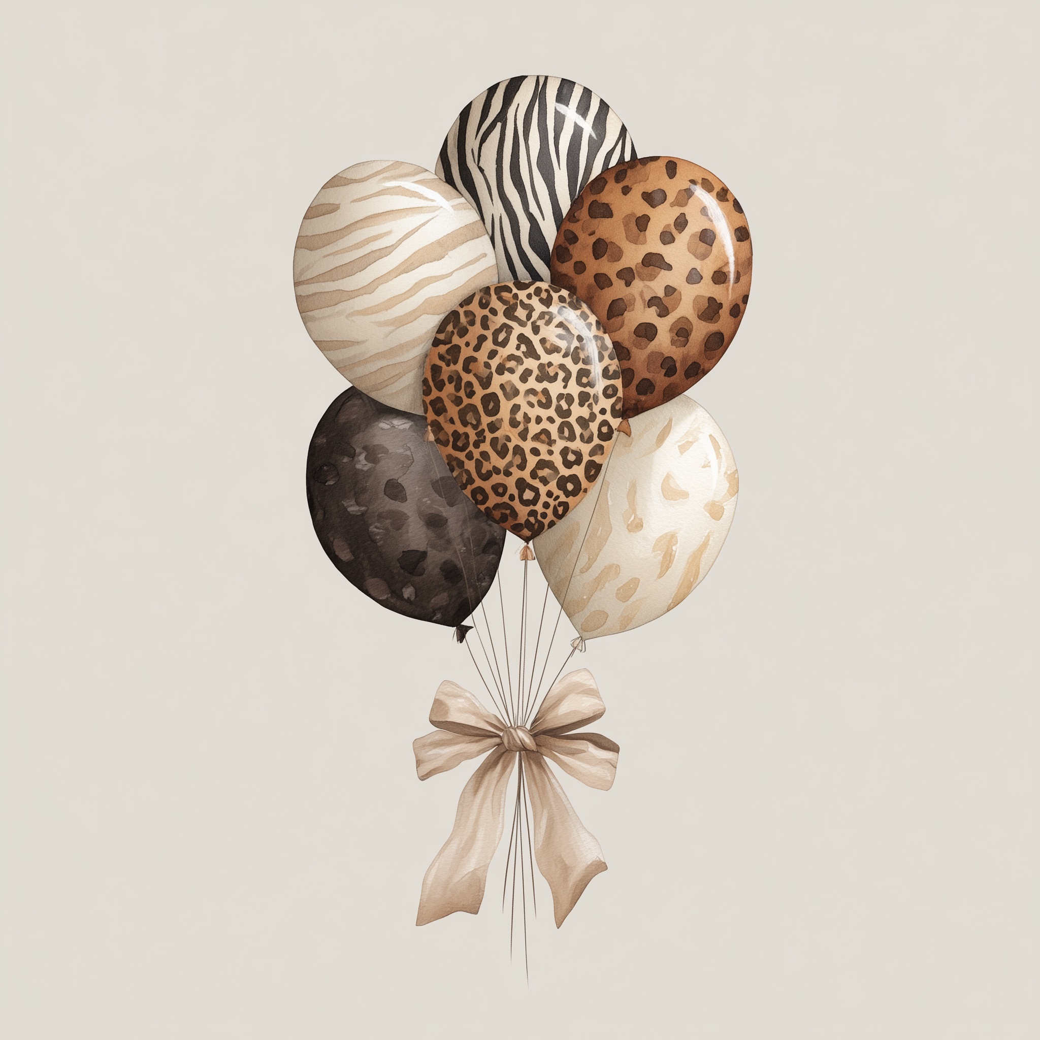 Earthy Safari Print Balloon Cluster for Nurseries