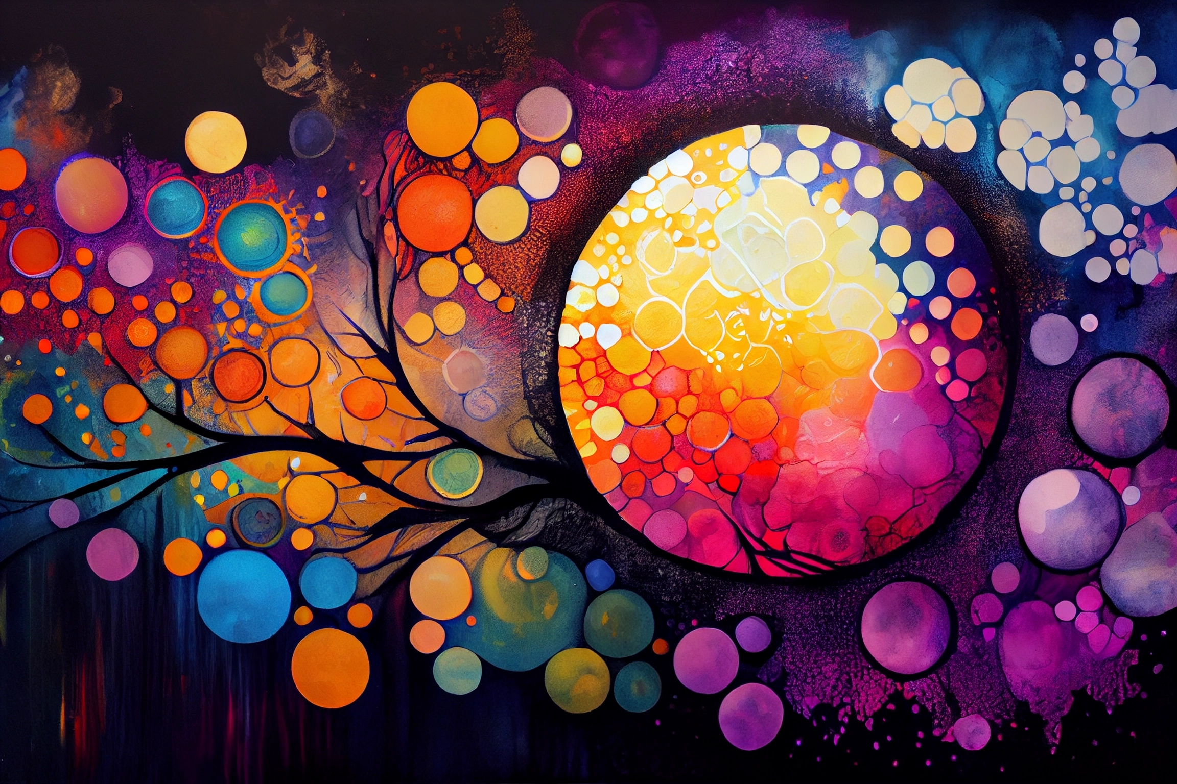 Vibrant Fusion: Pointillism & Alcohol Ink Painting