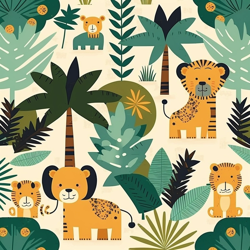 Jungle Safari Pattern for Kids Products