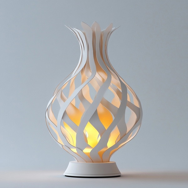 Modern Minimalist 3D Printed Table Lamp Design