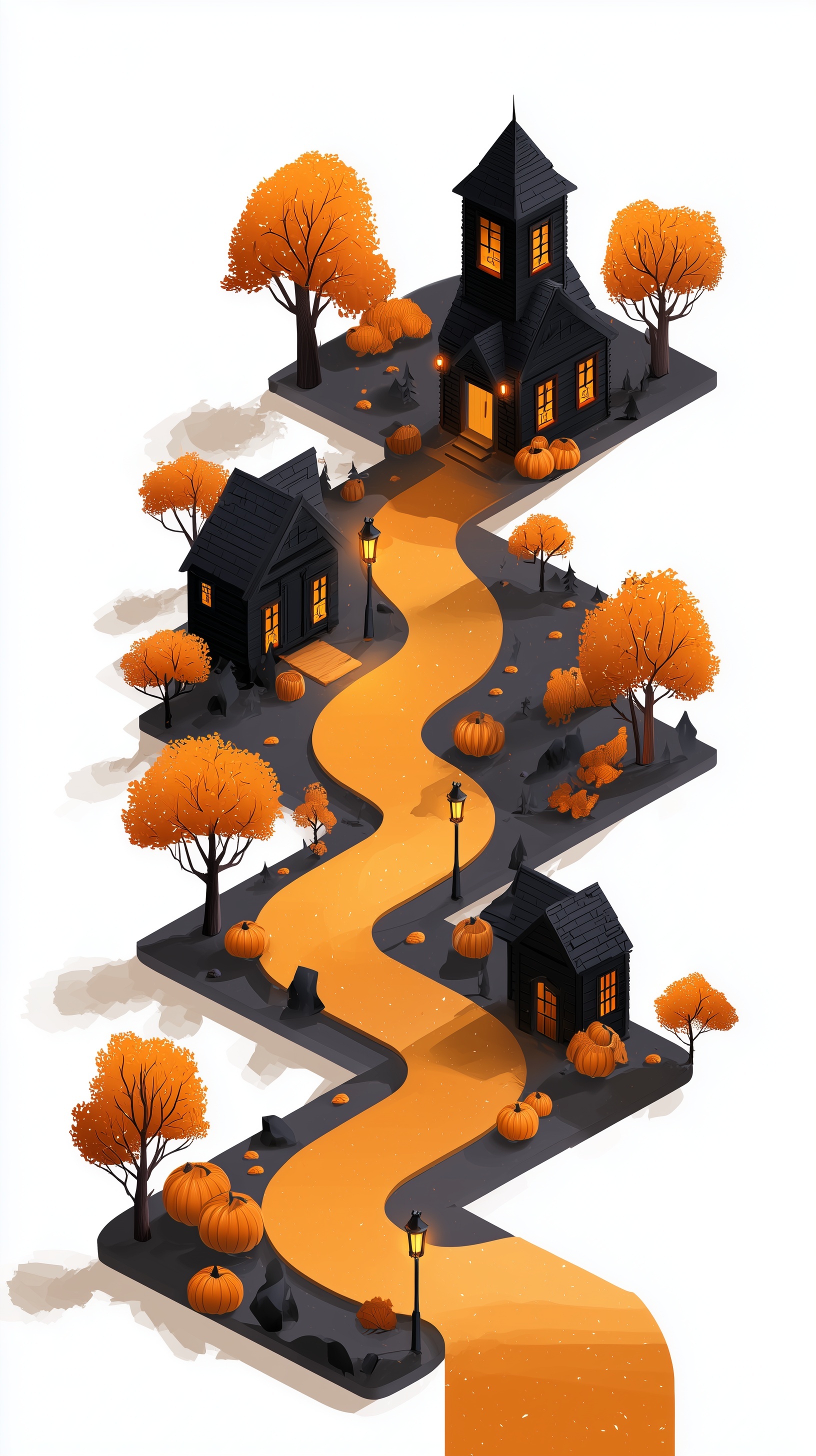 Spooky 3D Halloween Map with Themed Checkpoints