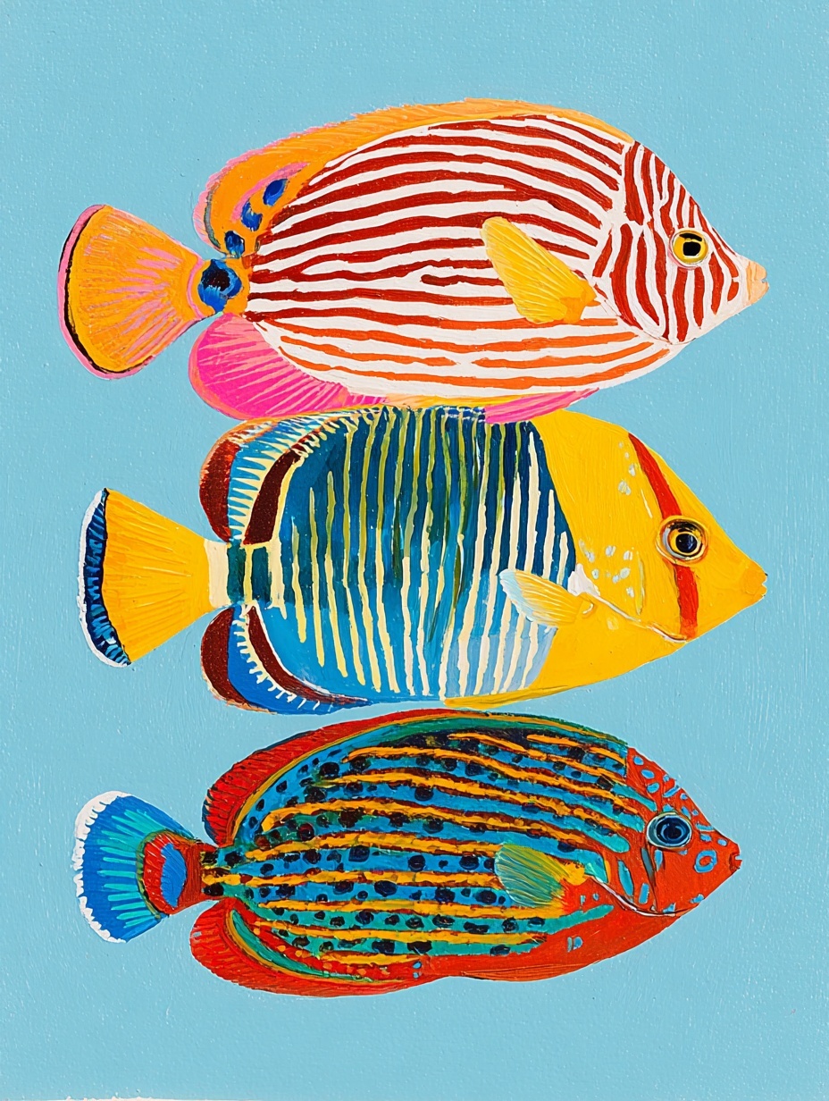 Elegant Chaetodon Lineolatus Fish Illustration