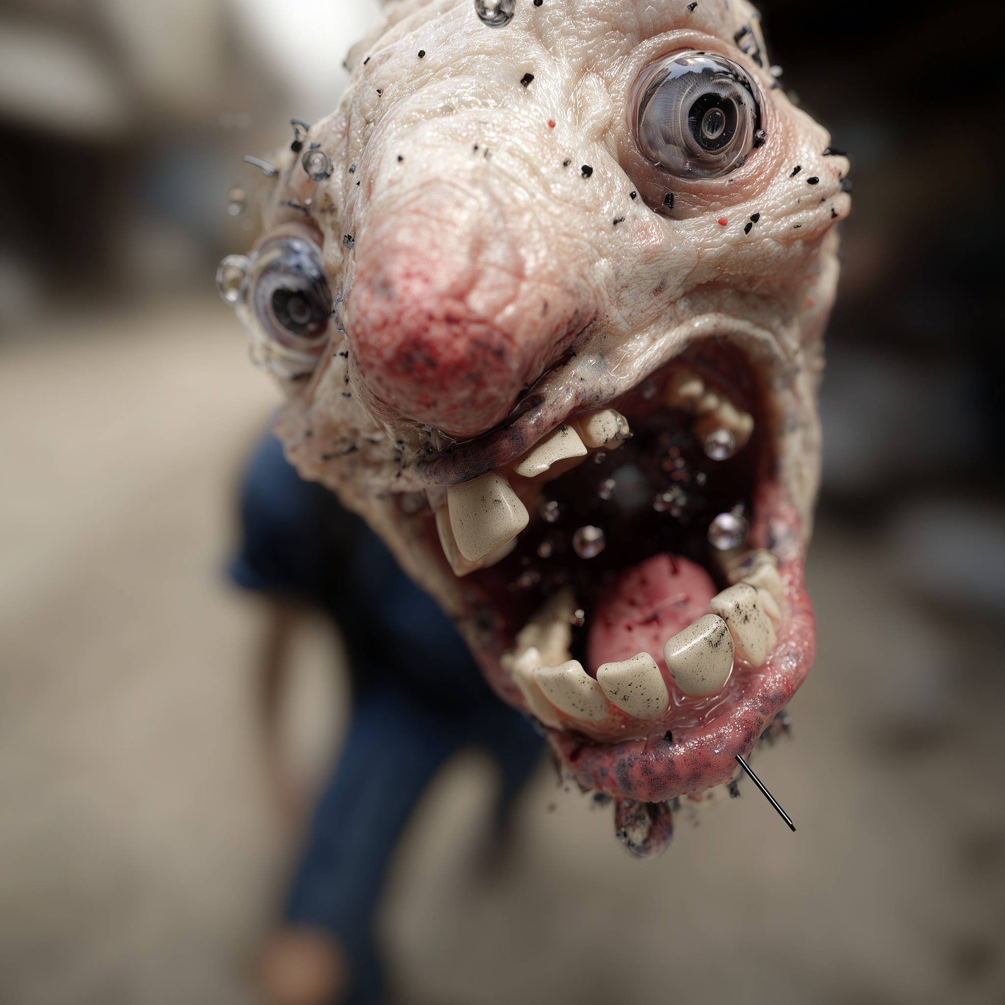 Haunting 3D View of Distorted Human Figure