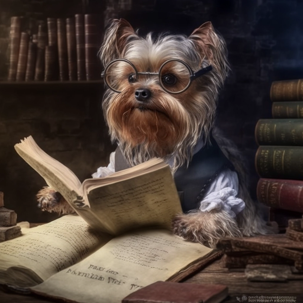 Magical Yorkie at Trinity Library