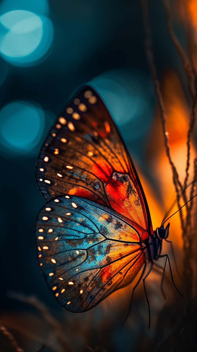 Colorful Butterflywingcape: Dramatic Lighting & Spectacular Composition