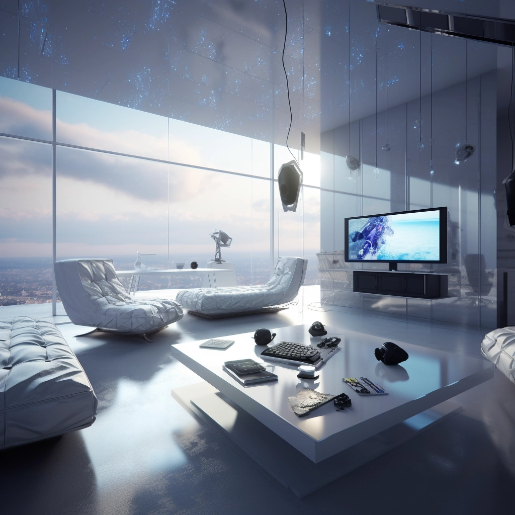 Futuristic Apartment Design with Interactive Games & Natural Light