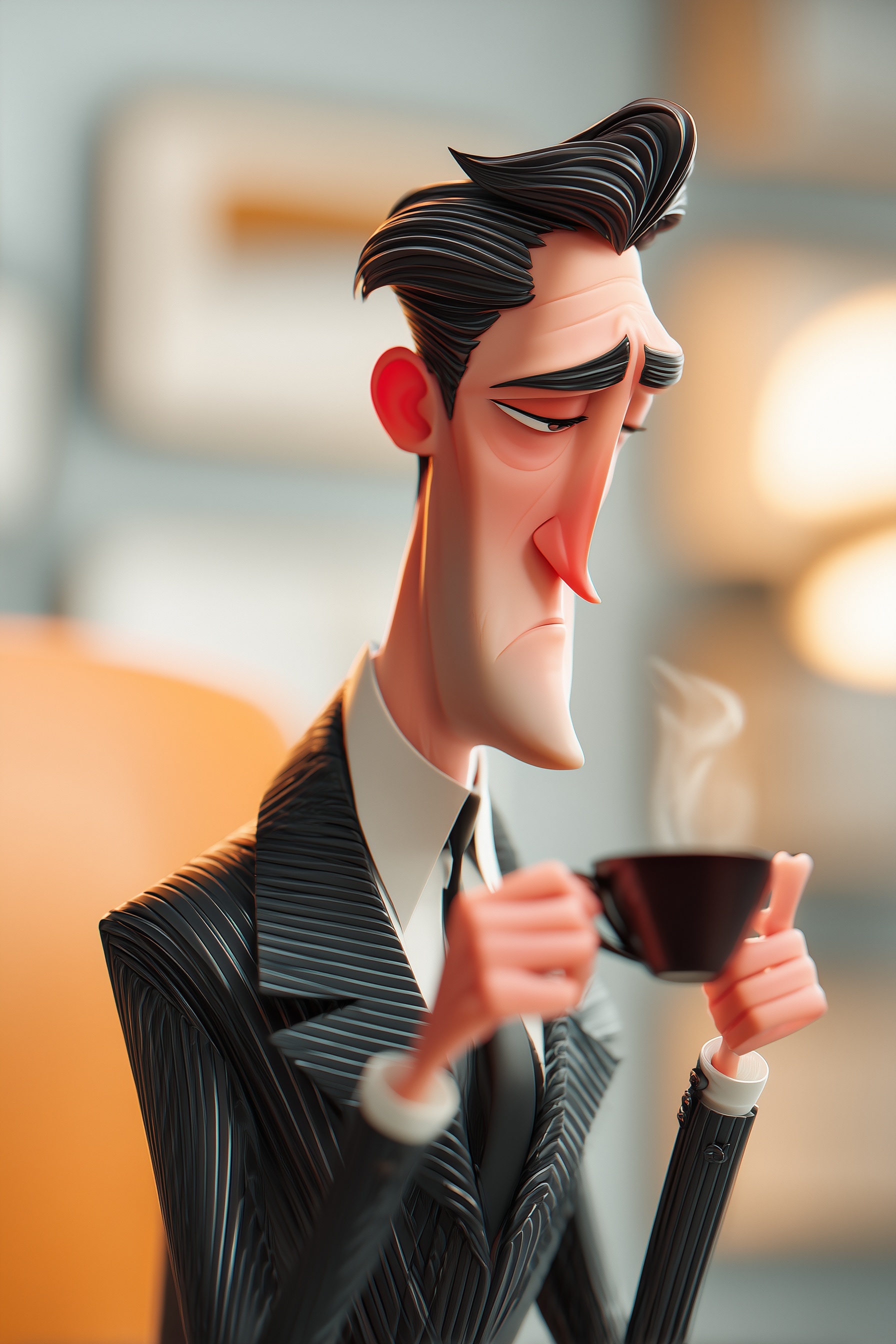 Stylish 3D Caricature of an Office Worker