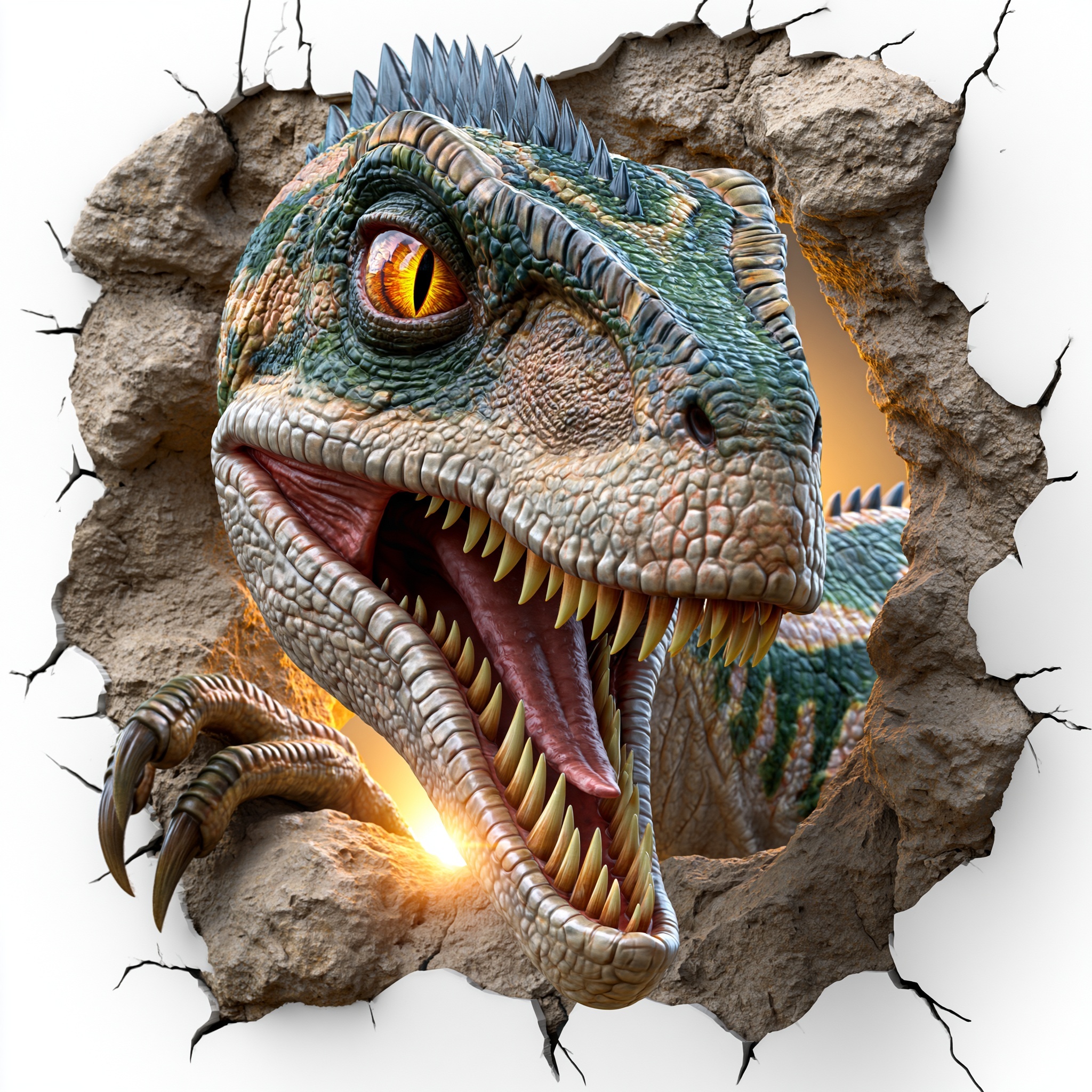 Dilophosaurus Breaks Through Wall: High-Res Visuals