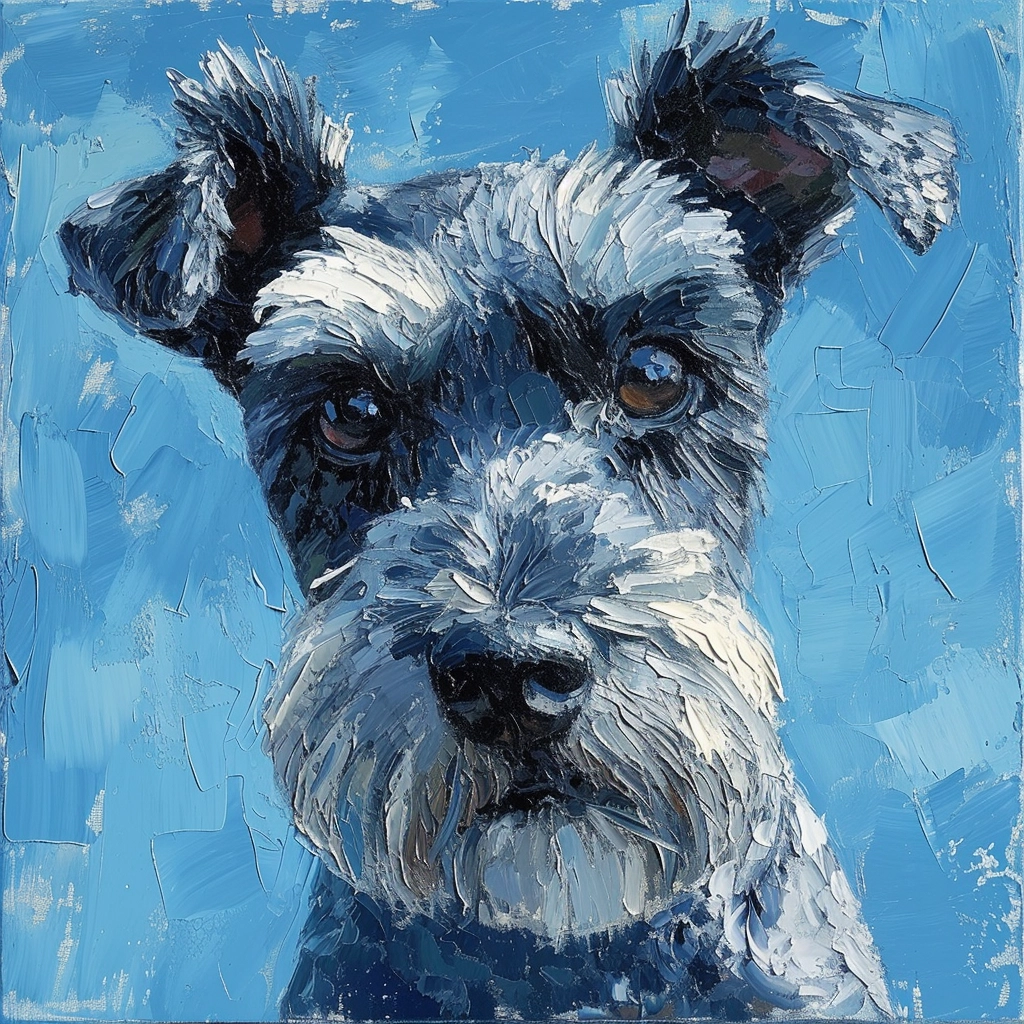 Realistic Impressionism: Hockney's Painted Miniature Schnauzer