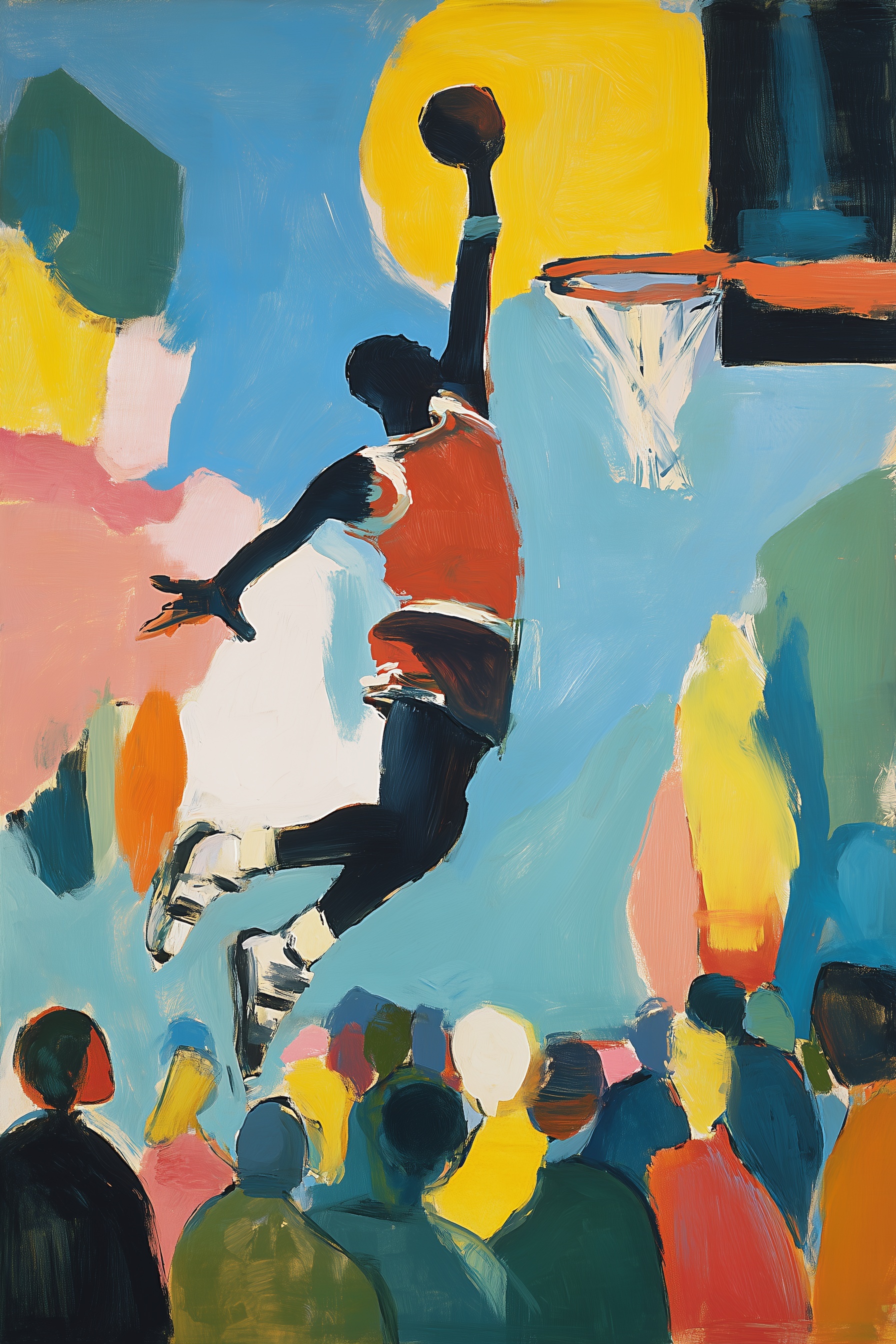 Vibrant Abstract: Michael Jordan's Iconic Dunk