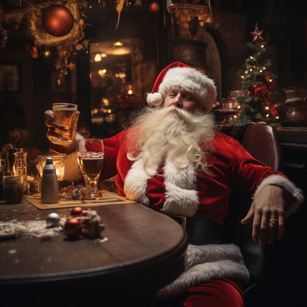 Tipsy Santa Spotted in Stockholm's Bar Scene