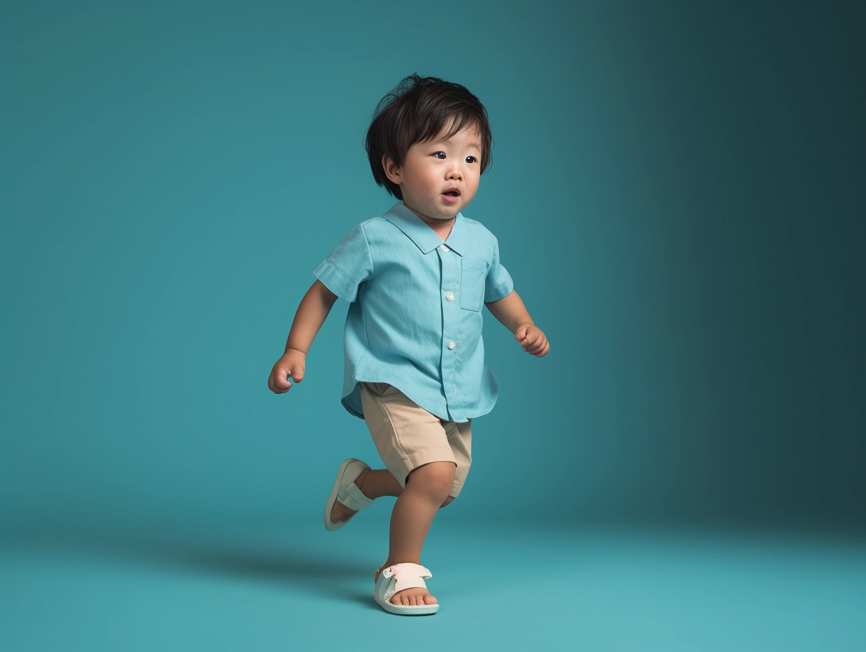 Stunning HD Portrait of Active Asian Toddler