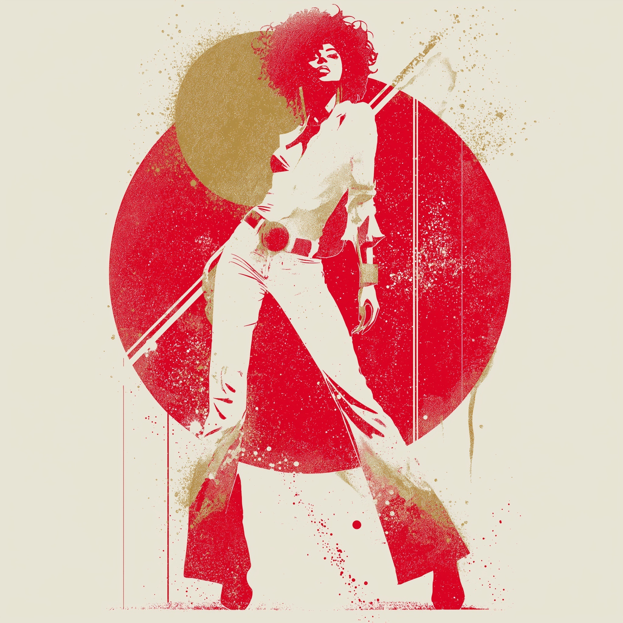 Retro Rock Woman Graphic Tee Design