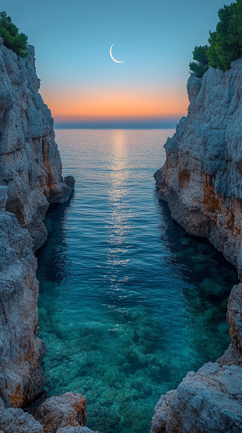 Serene Dusk Over Ocean: A Captivating View