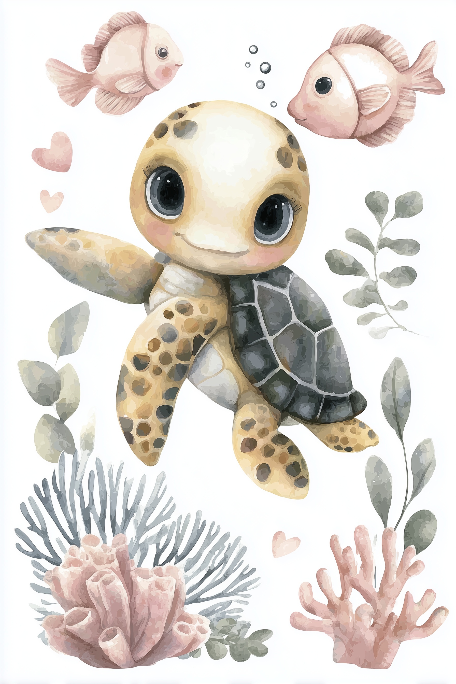 Adorable Baby Sea Turtle in Dreamy Lagoon