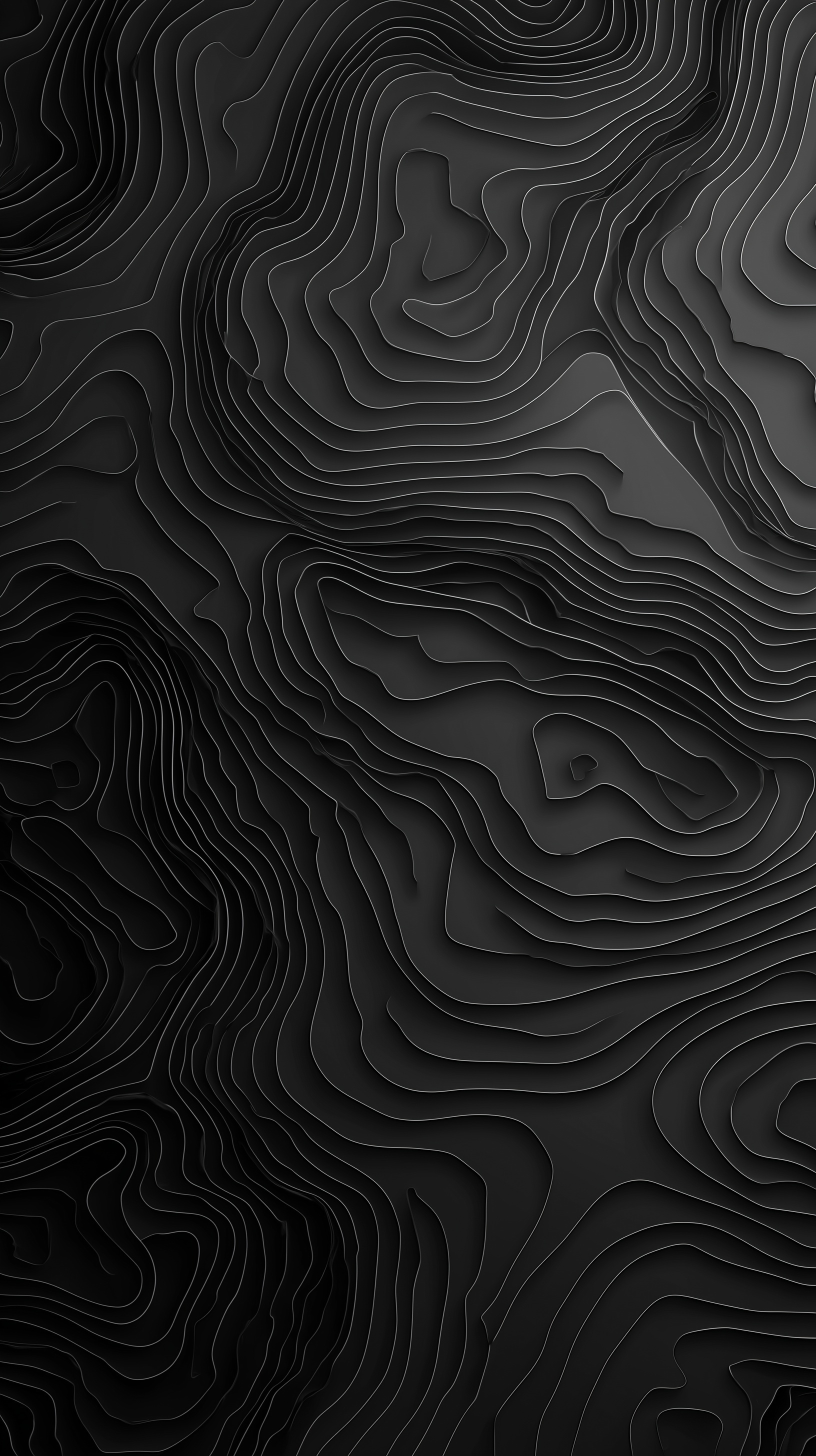Sleek Black UI Pattern with Gray Topography Lines