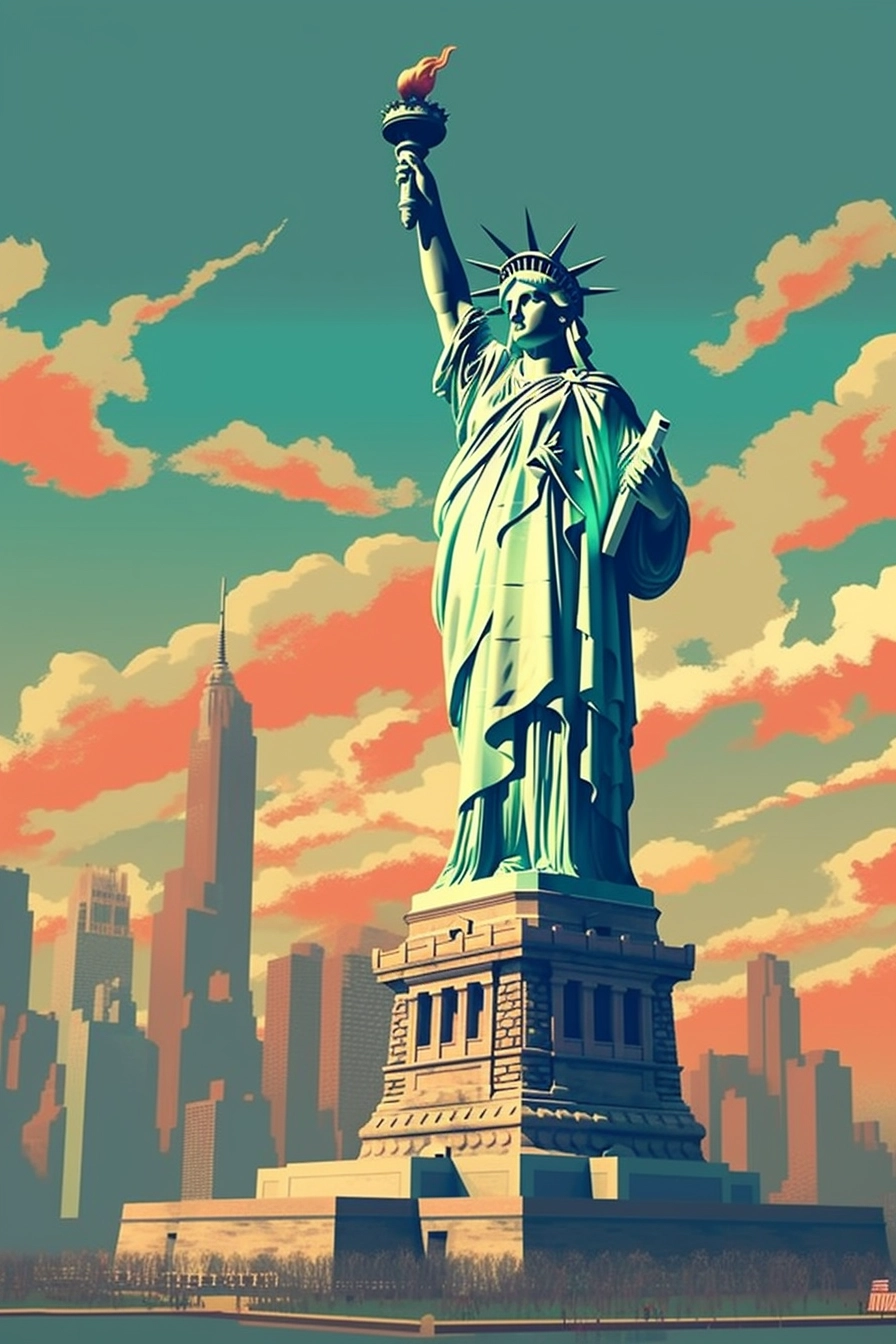 Vintage New York Travel Poster - HD Illustration