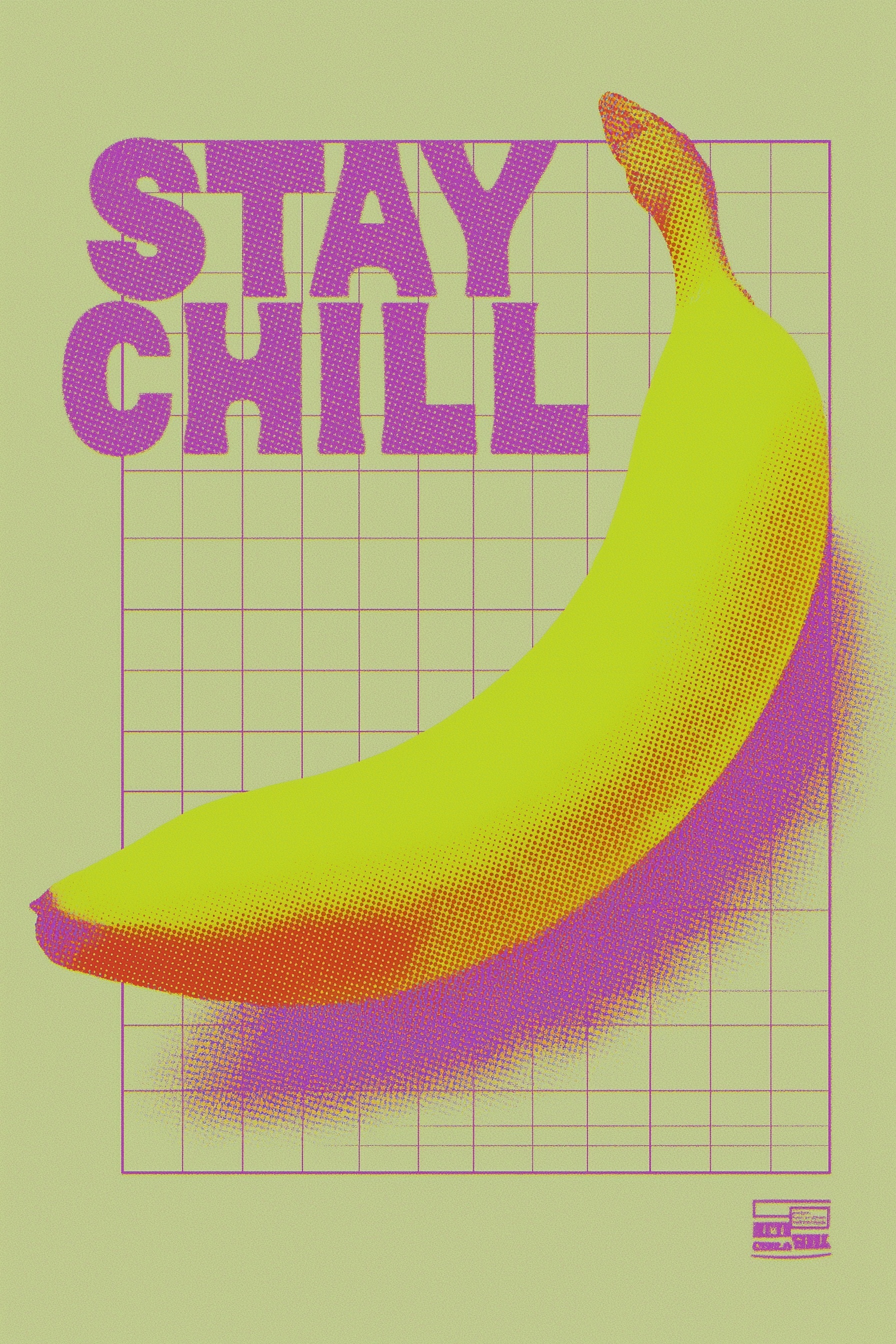 Chill Vibes: Retro Banana Art Print for Your Bathroom
