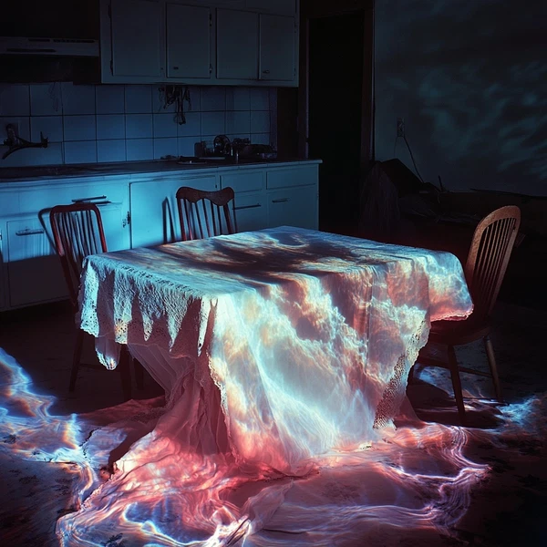 Otherworldly Table: A Dance of Light and Shadow