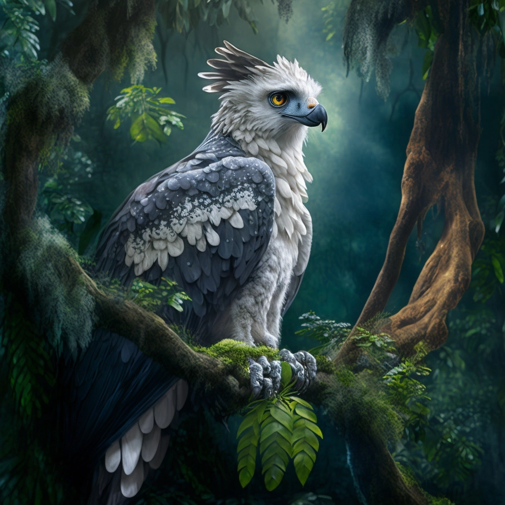 Magical Forest Harpy Eagle with Thorn Branch