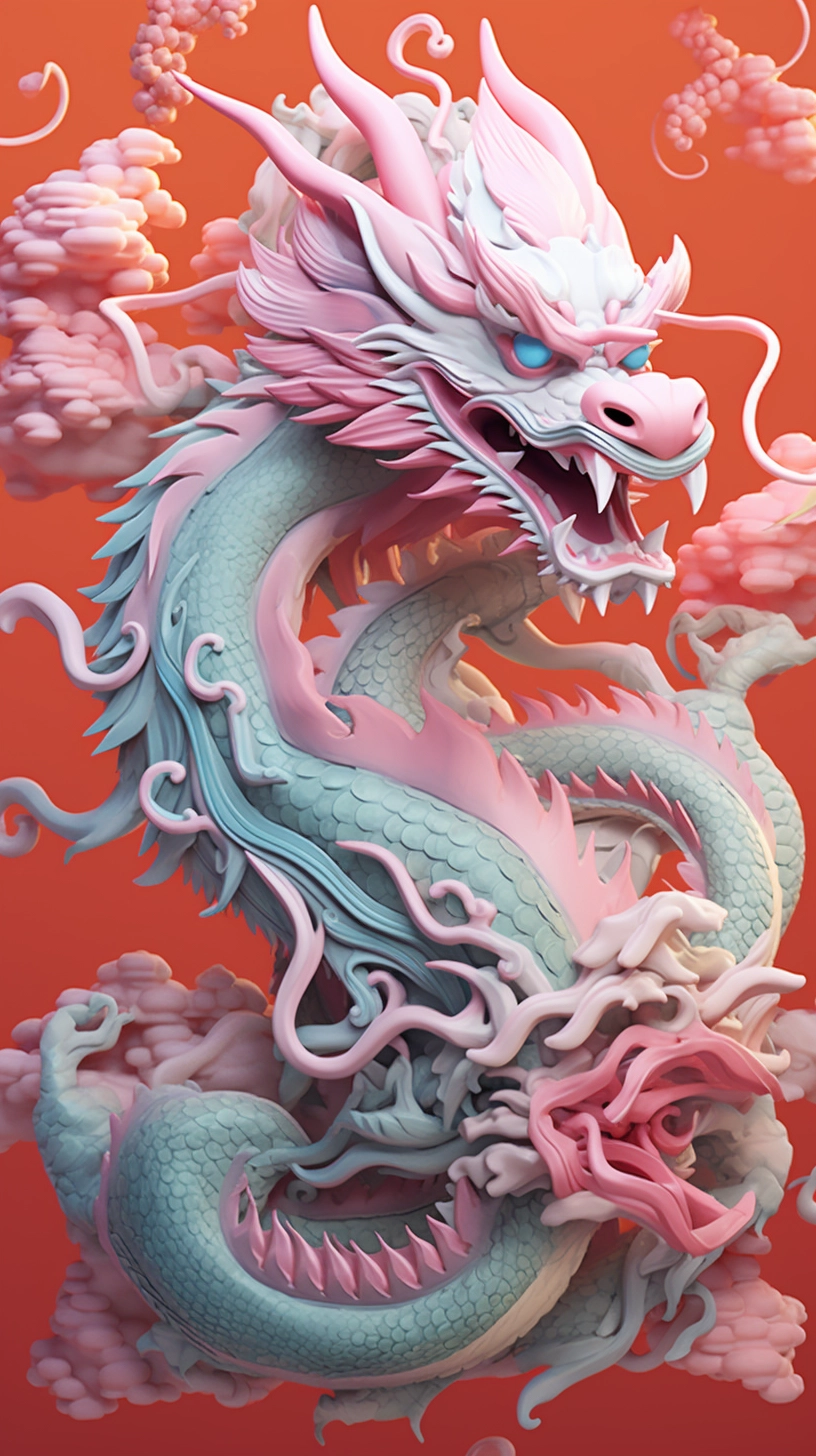 3D Oriental Dragon: James Jean's Rococo Pastel Style