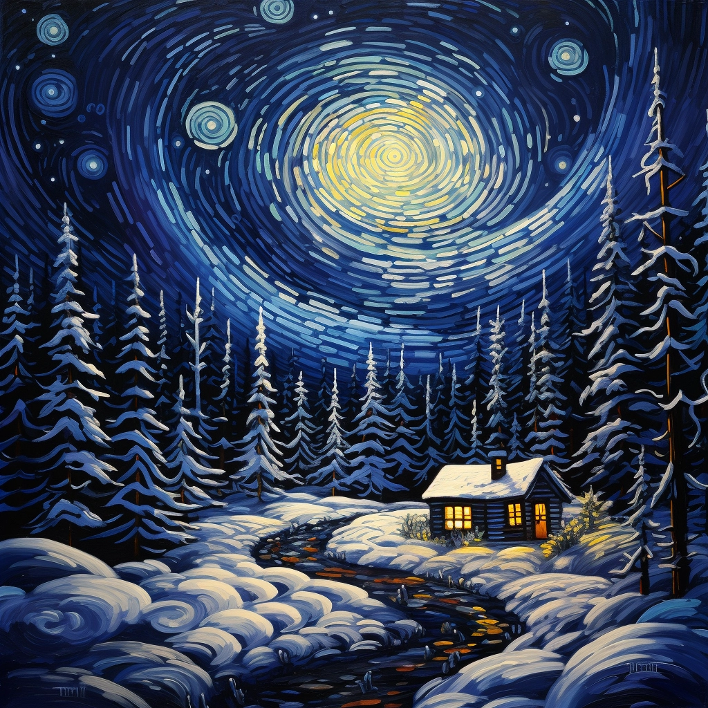 Mystic Log Cabin: Snowy Forest & Astral Ascension