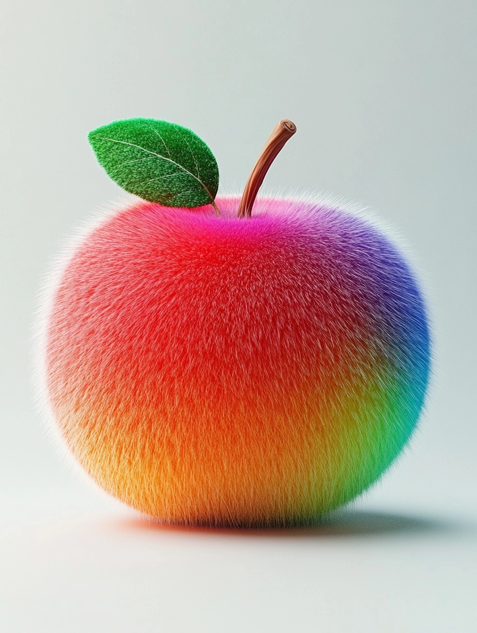 Vibrant Furry Apple-Shaped Plush - Shop Now!