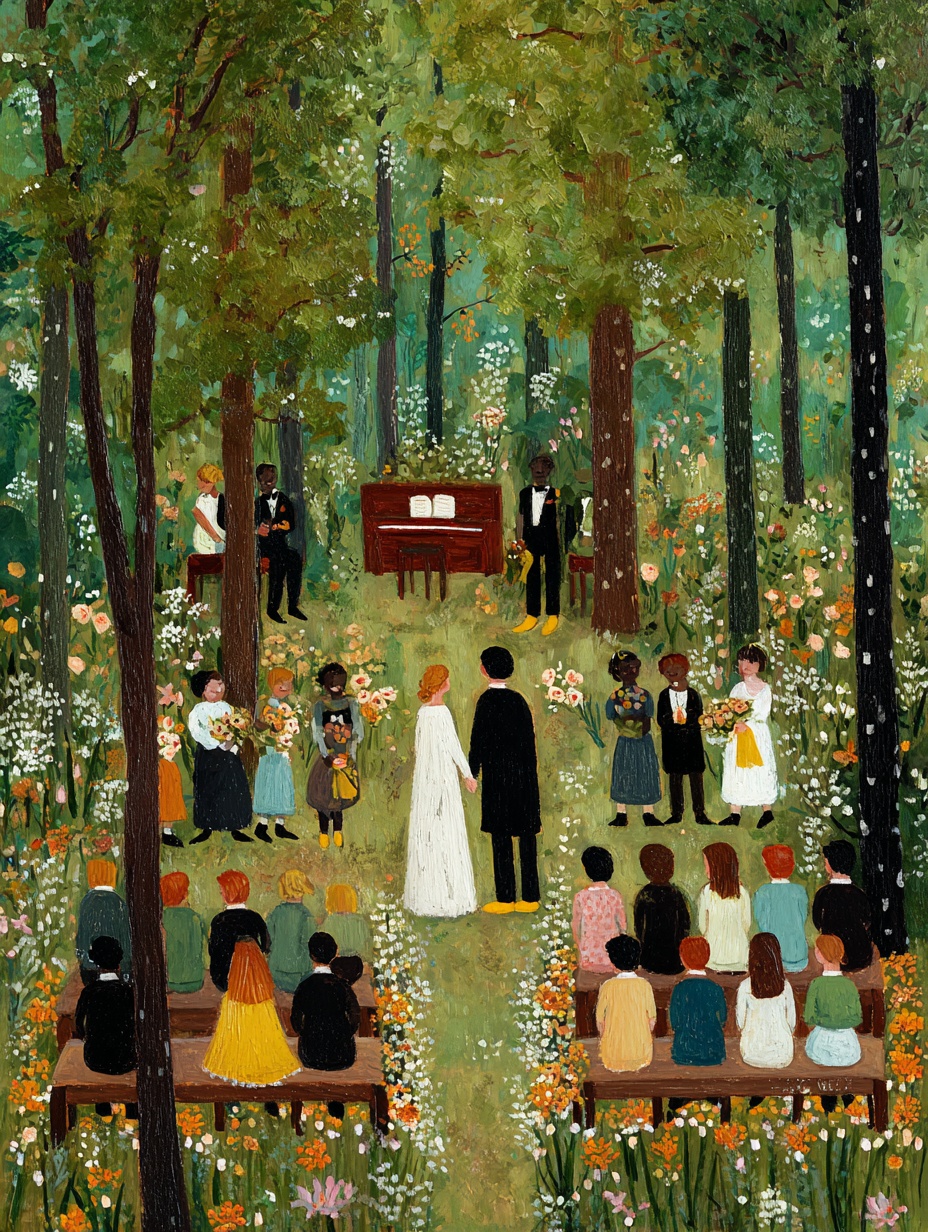 Charming Woodland Wedding Artwork for Your Home