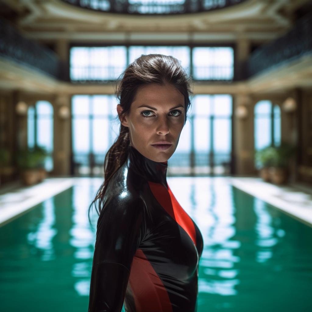 Luxury Parisian Heatwave: Brunette in Red Latex