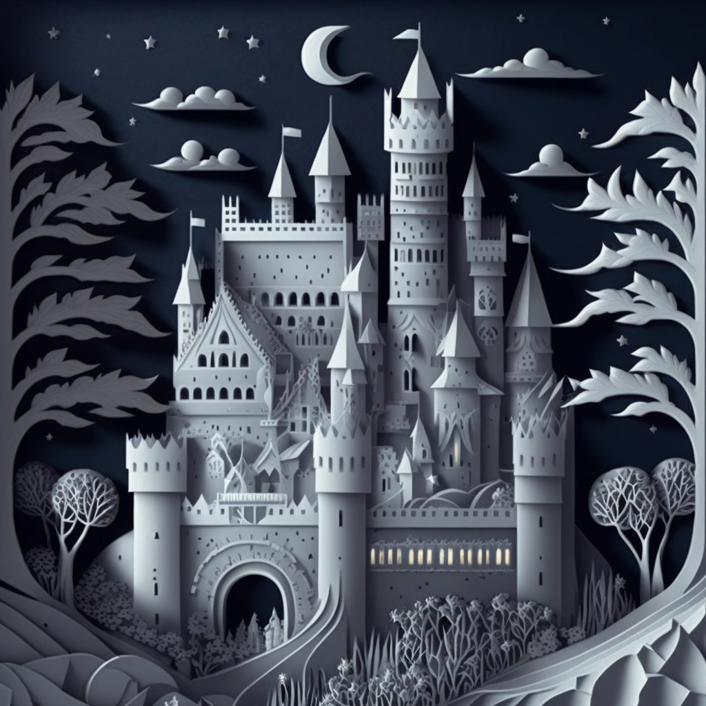 Stunning 8K Paper Castle Illustrations