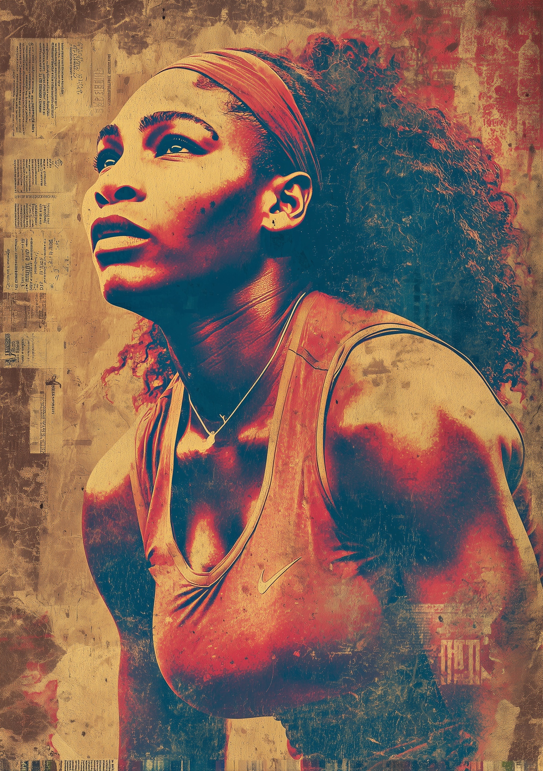 Retro Serena Williams Poster for Sports Enthusiasts