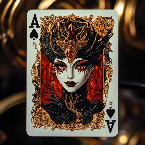 Discover the Art of Queen of Peeks Playing Cards