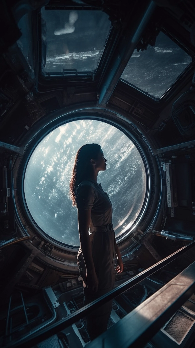 Stylish Cinematic Shot of Astronauts in Space