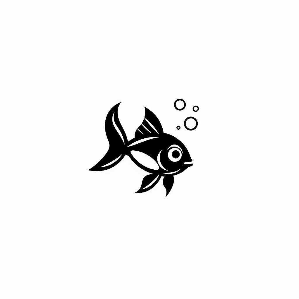 Minimalist Fish Swimming Pictogram: HD Illustration