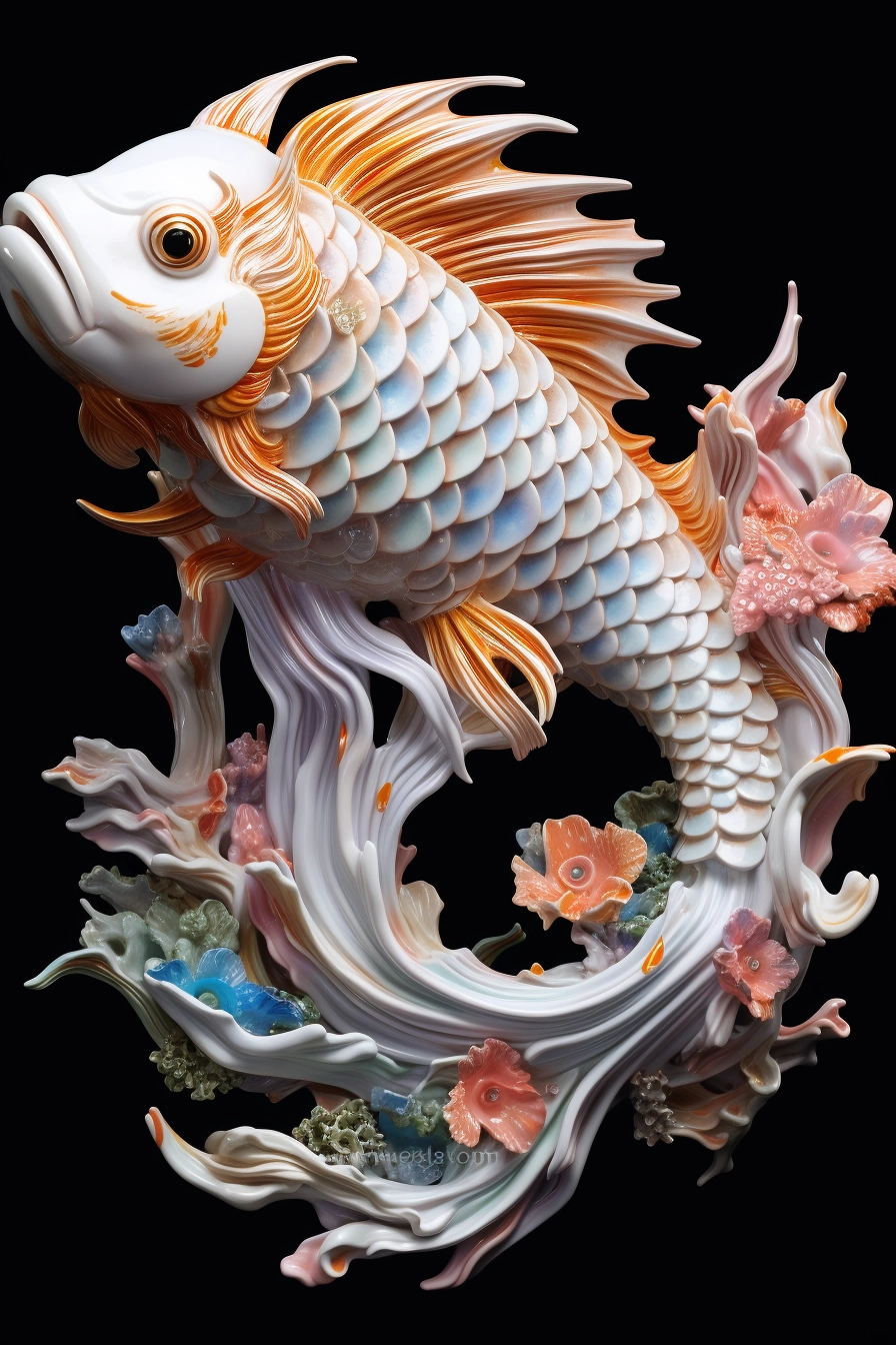 Opal Koi Fish: Hyperdetailed Artstation Trend