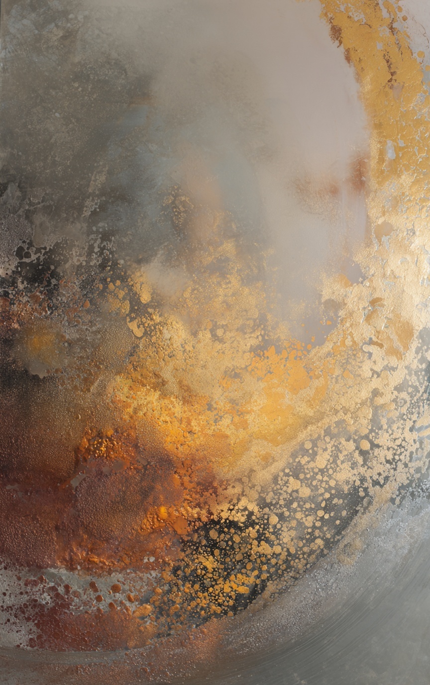 Stunning Abstract Art: Gold, Copper & Silver Designs