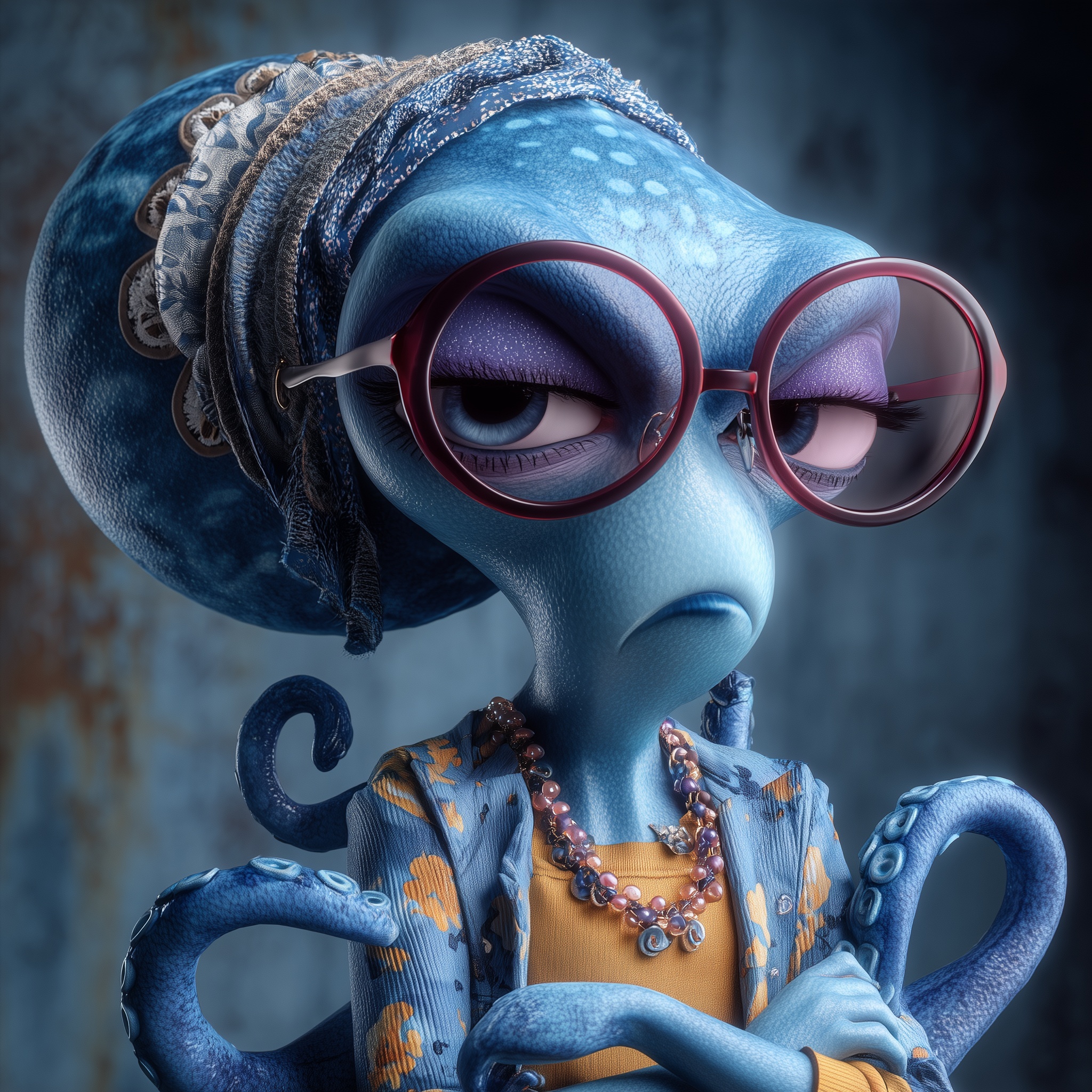 Sassy Octopus Portraits: Annoyed Yet Stylish