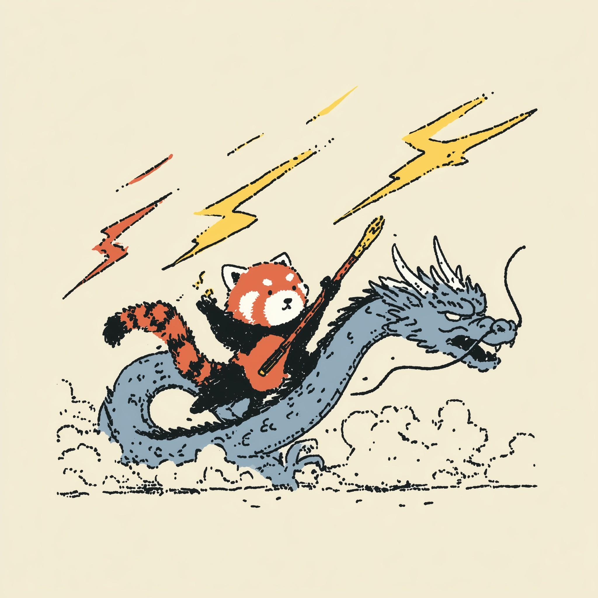 Epic Battle: Panda and Dragon Clash in Storm