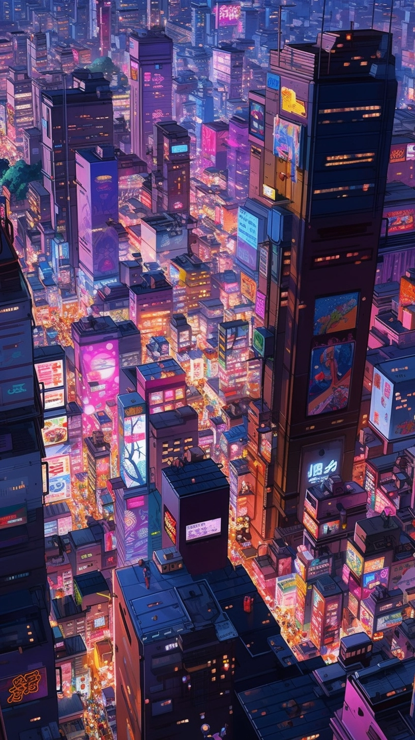 Gemmy Neon City: A Futuristic Aerial View