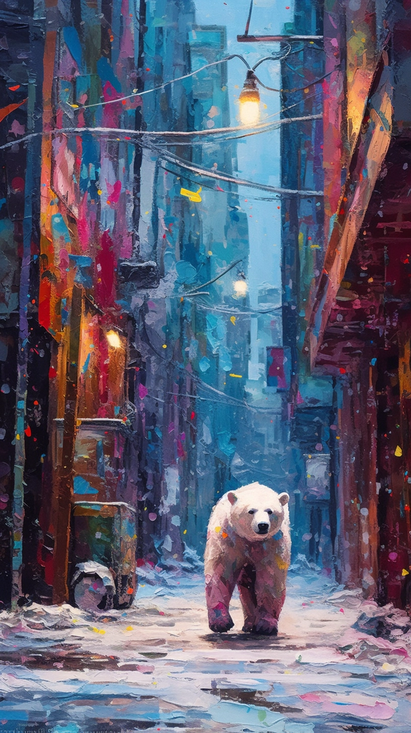 Snowy Alleyways: Palette Knife Oil Paintings