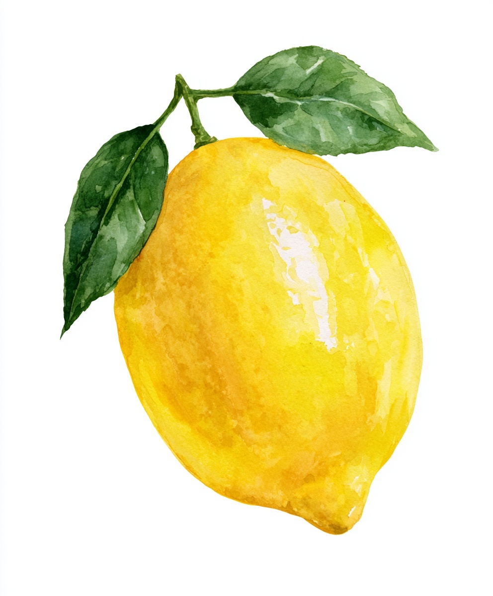 Fresh Lemon Watercolor Art - Bright & Luminous Design