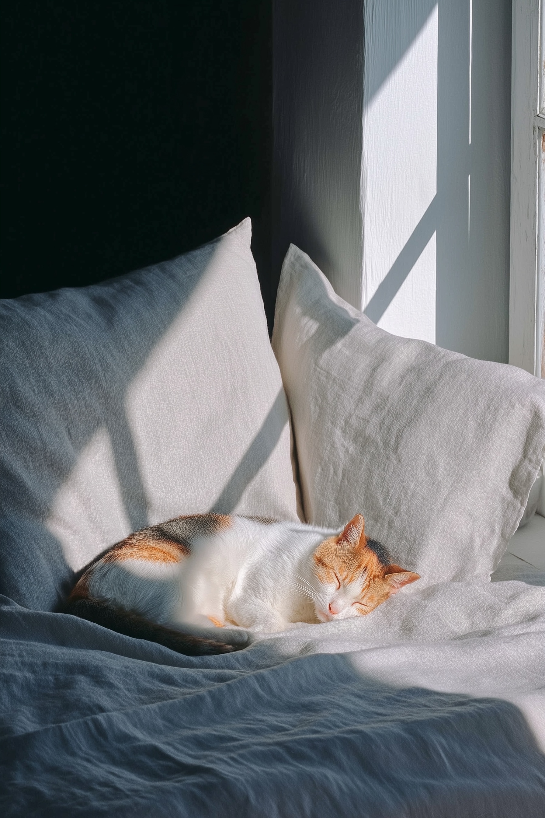 Golden Hour: A Cat's Serene Sunlit Moments