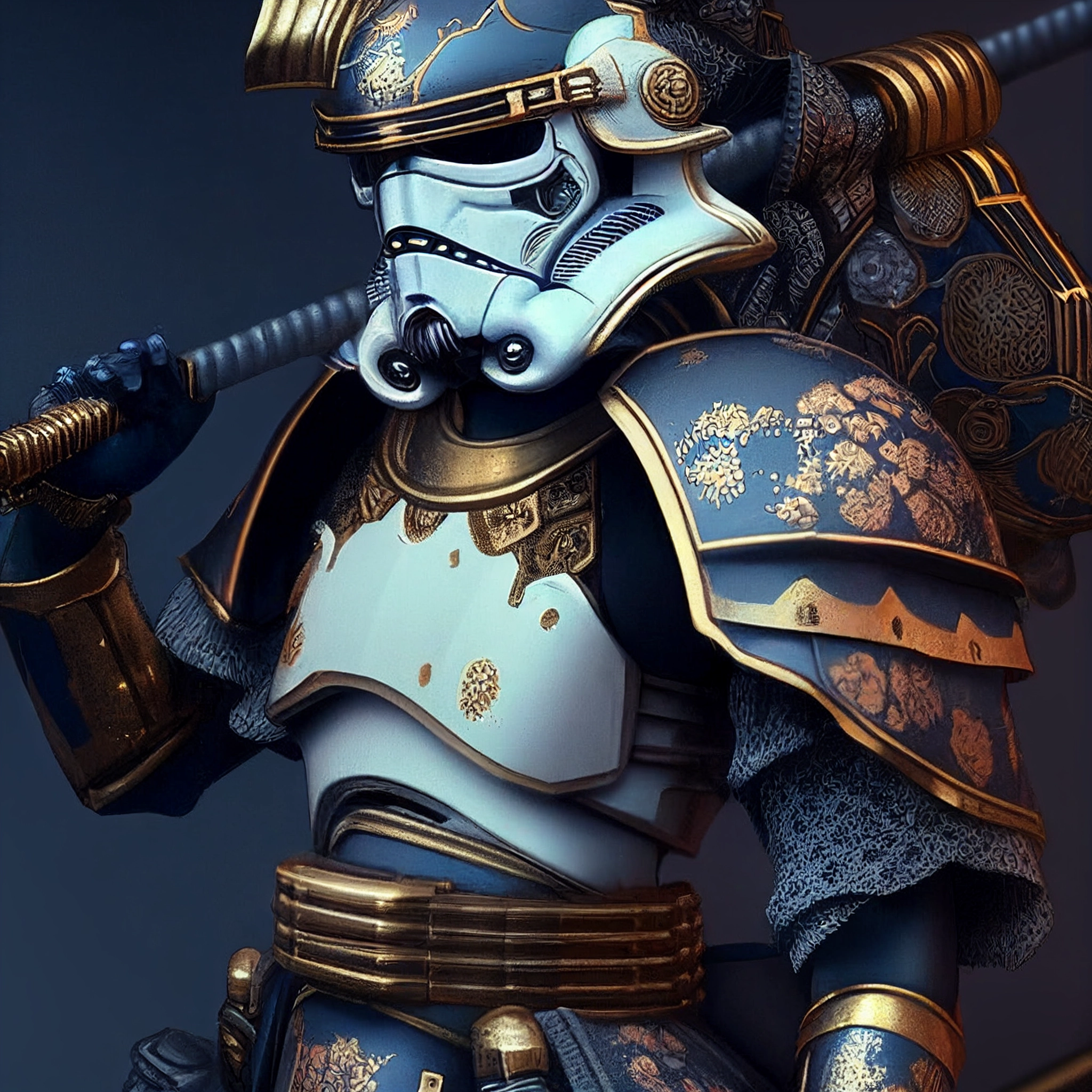 Vintagepunk Samurai Storm Trooper - Hyperdetailed Artstation Masterpieces