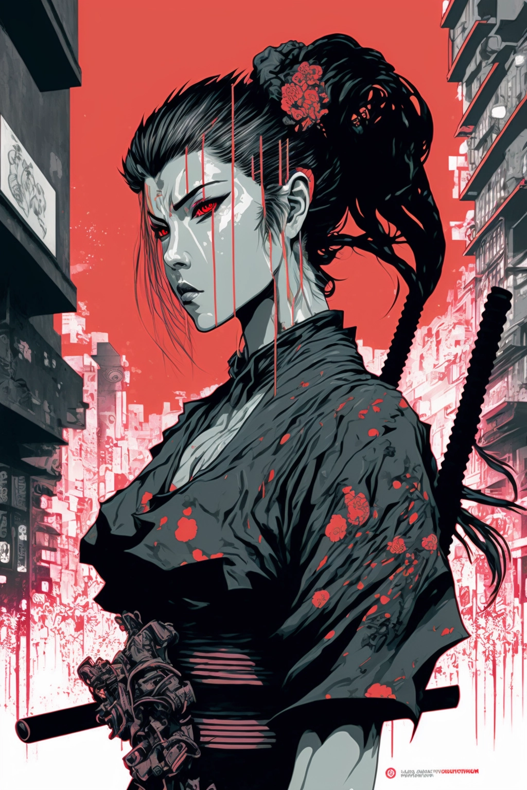 Beautiful Cyberpunk 2b Samurai Art • PromptDen