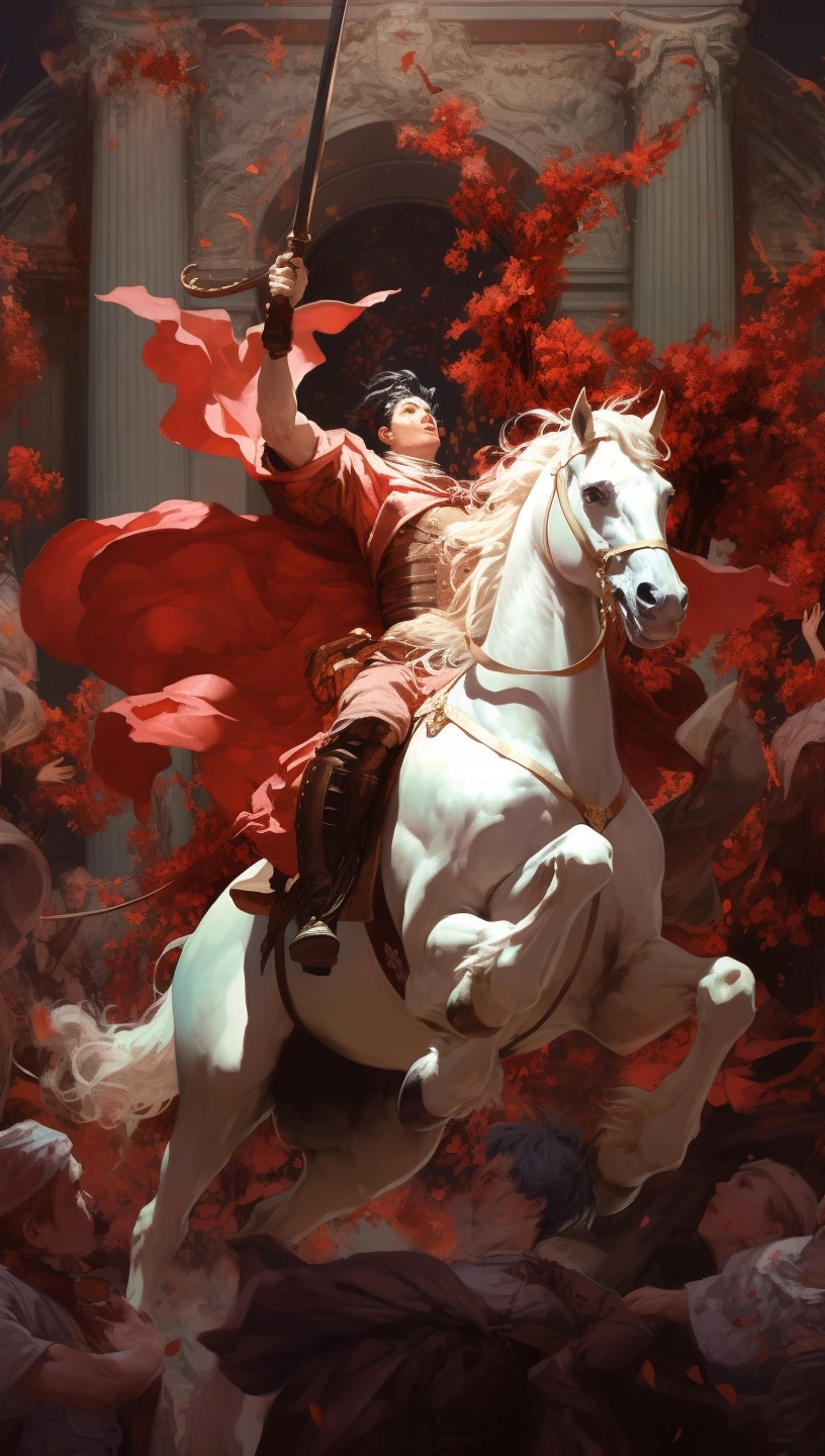 Victorious Man on White Horse - 3D Realistic Art by Kawacy