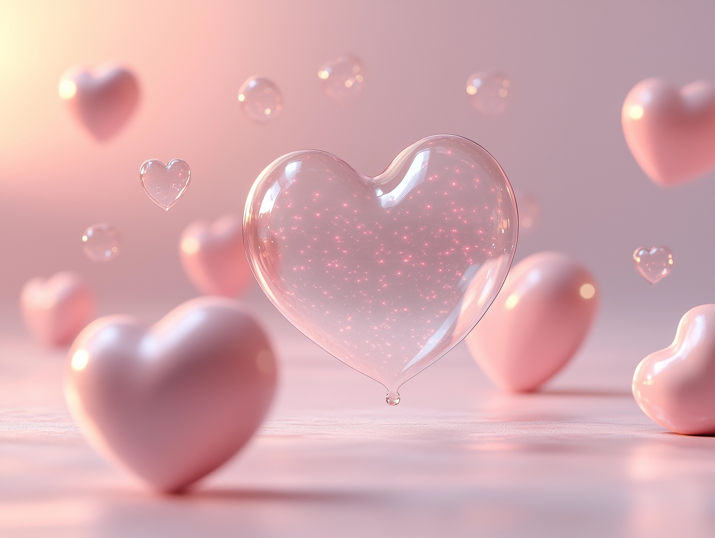 Radiant Heart: Minimalist Pink Love Design