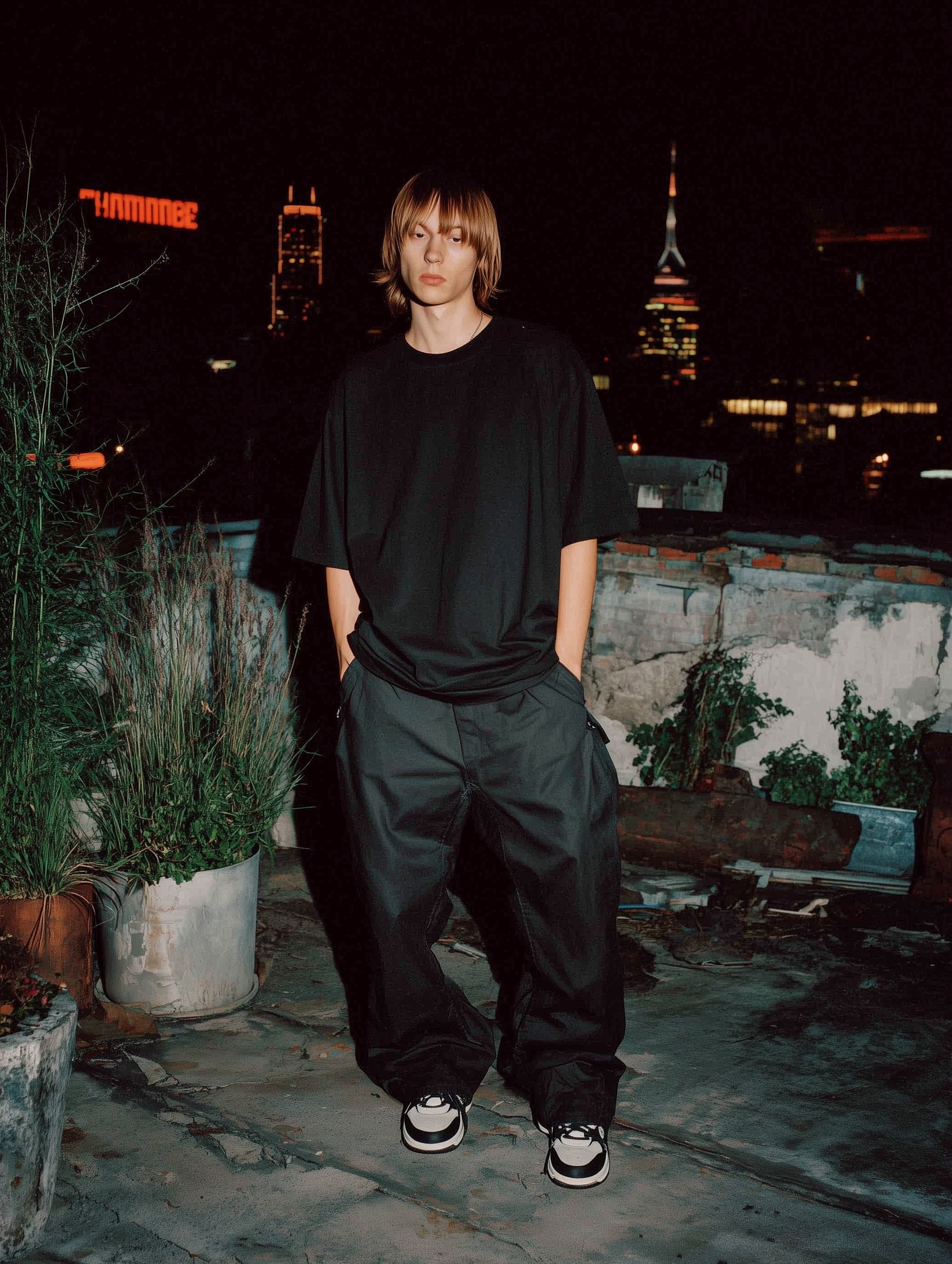 Urban Night: A Model's Quiet Reflection