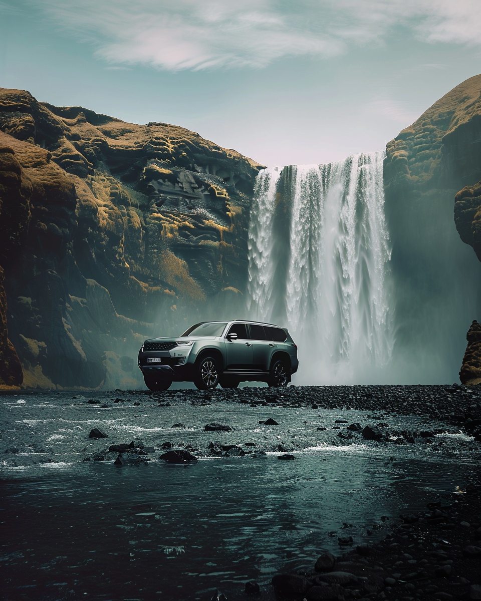 Sleek Silver SUV with Black Accents in Serene Outdoor Setting