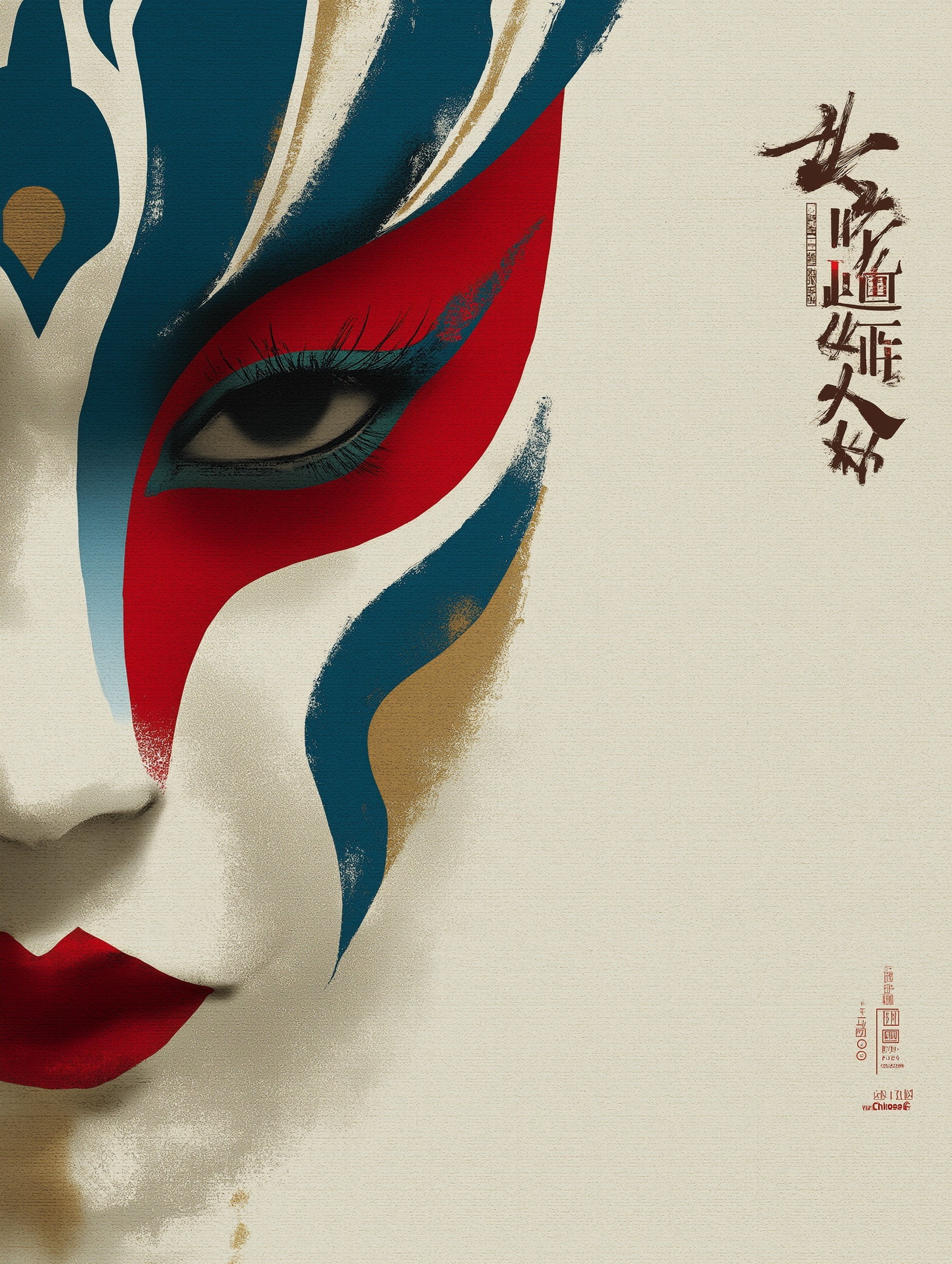 Minimalist Geometric Chinese Opera Poster