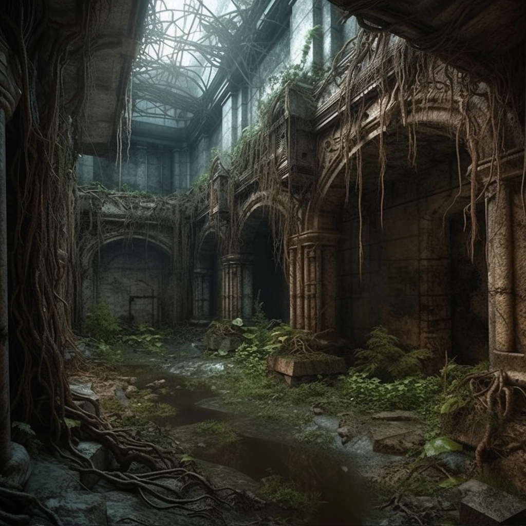 Abandoned Demonic Prison Ruins: Surrealistic & Photorealistic